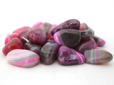 Pink Banded Agate Tumblestone Crystal Gemstones